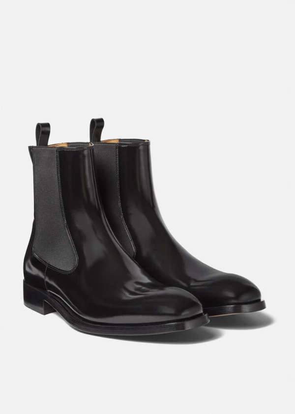Giày Versace V Leather Boots Black 1000786-1A00695-1B000 - Ảnh 3