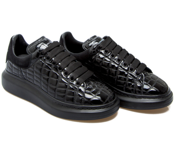 Giày Alexander McQueen Oversized Sneaker 'Black Crocodile' 625173-W4MU1-1000 - Ảnh 4