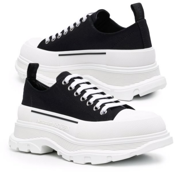 Giày Alexander McQueen Tread Slick Lace Up 'Black White' 604257-W4MV2-1070 - Ảnh 7