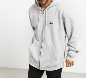 Ao Stussy Basic Stussy Zip Hoodie 2022 'Ash Heather'