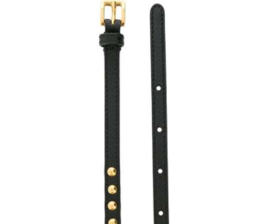 Alternative view of Thắt Lưng Prada Gold Studded Black Skinny Belt 1CM1412AWVF0002