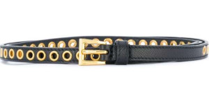 Thắt Lưng Prada Gold Eyelet Black Skinny Belt 1JC198-2EH8-F0002