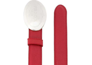 Alternative view of Thắt Lưng Prada Oval Logo Buckle Red Leather Belt 1CC182053F068Z