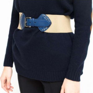 Alternative view of Thắt Lưng Prada Blue Leather Beige Band Waist Belt 1IB1214POF0008