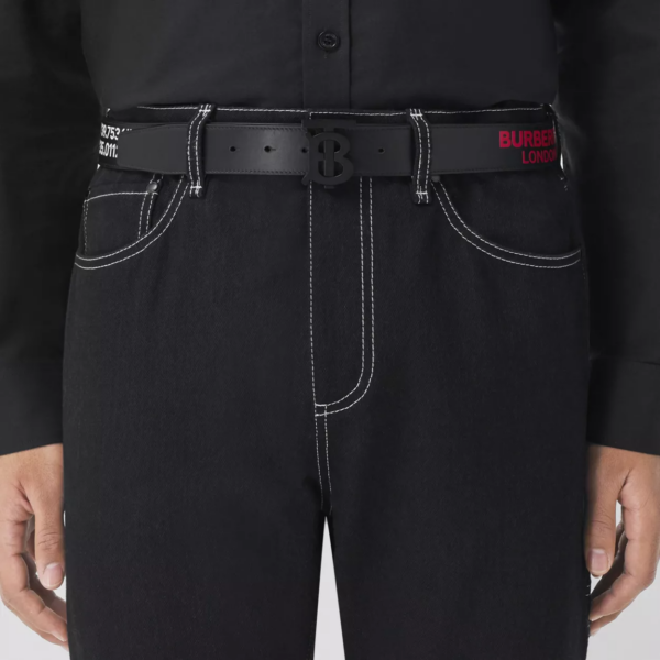 Thắt Lưng Burberry Coordinates Print Leather Belt Black - Ảnh 3
