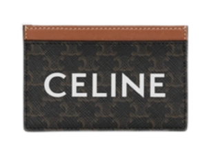 Túi Celine Card Holder In Triomphe Canvas With Print Tan 10B702CLY-04LU