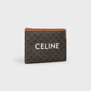 Alternative view of Túi Celine Small Pouch In Triomphe Canvas And Lambskin Tan 10D672BZQ-04LU