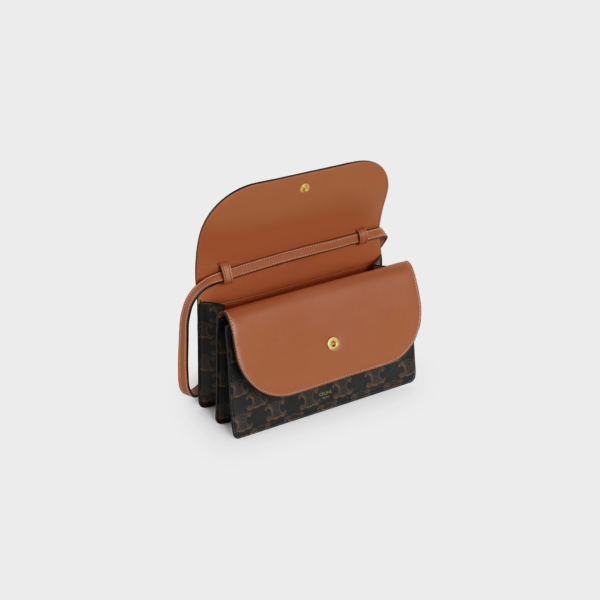 Túi Celine Wallet On Strap In Triomphe 'Black' 10D852CG9-04LU - Ảnh 3