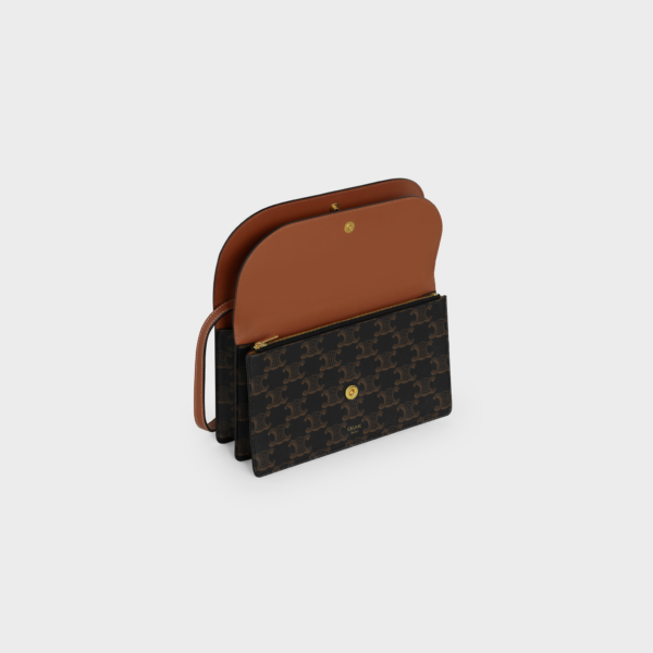 Túi Celine Wallet On Strap In Triomphe 'Black' 10D852CG9-04LU - Ảnh 4