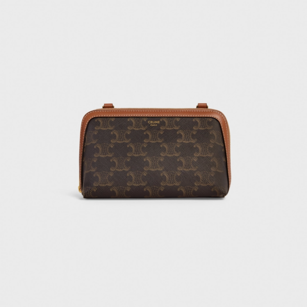 Túi Celine Clutch With Chain In Triomphe Canvas And Lambskin 10E382CBX-04LU - Ảnh 2