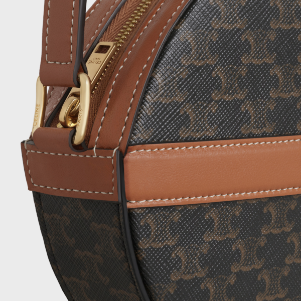 Túi Celine Round Purse On Strap In Triomphe Canvas And Lambskin 10G342CAM-04BT - Ảnh 3