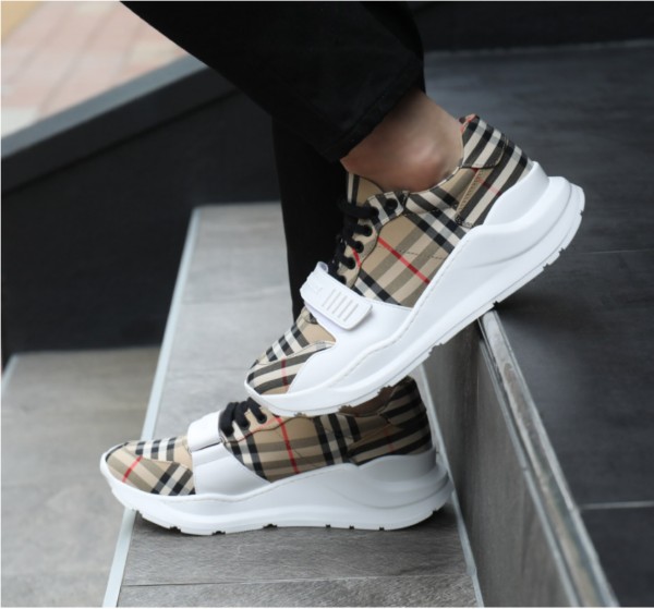Giày Burberry Vintage Check Cotton Beige 8046826 - Ảnh 2