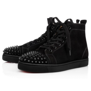 Alternative view of Giày Christian Louboutin Louis Flat Calf Spikes 'Black Suede' 1140458B049