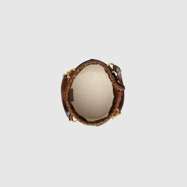 Túi Gucci Horsebit 1955 Small Bucket Brown Leather 637115-92TPG-8563 - Ảnh 2