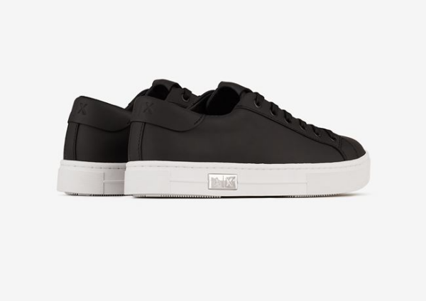 Giày Armani Exchange Low Top Leather 'Black' 11666202MH - Ảnh 2