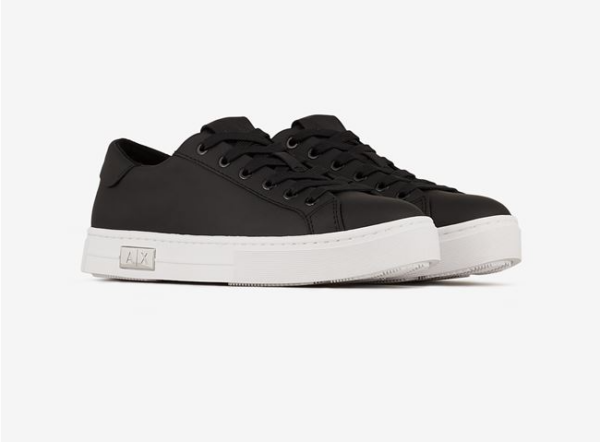 Giày Armani Exchange Low Top Leather 'Black' 11666202MH - Ảnh 3