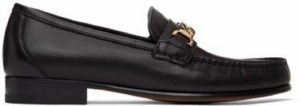 Giày Gucci Black Leather Sylvie Chain Loafers 645445-16M00-1000