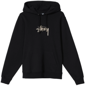 Áo Stussy Stock Logo Embroidered Hoodie Black