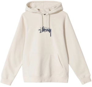 Áo Stussy Stock Logo Embroidered Hoodie Cream