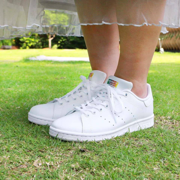 Giày Adidas Stan Smith J 'White Rainbow' EH0739 - Ảnh 2