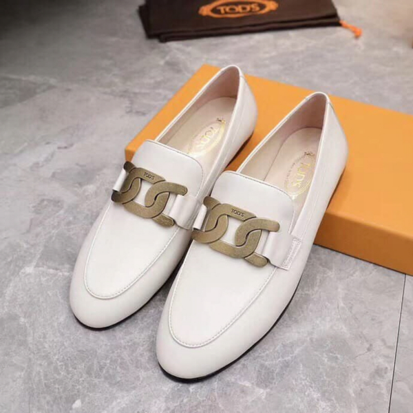 Giày Tod's KATE ALMOND TOE LEATEHR LOAFERS IN WHITE XXW79A0DD00MIDB001 - Ảnh 5