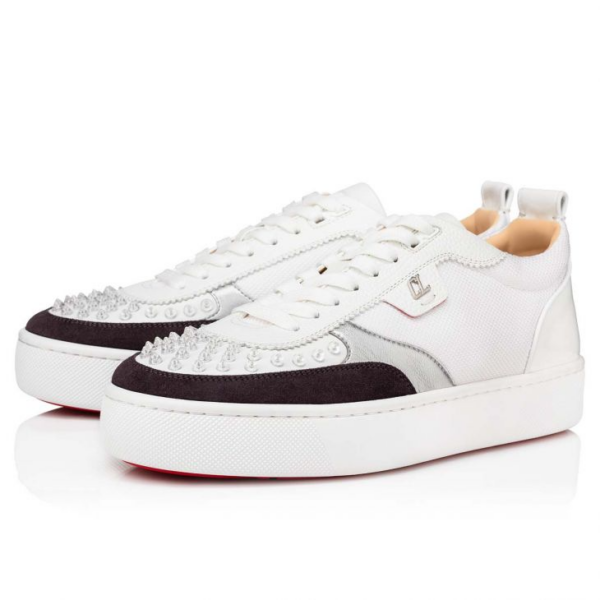 Giày Christian Louboutin Happyrui Spikes 'White' 1220646W224 - Ảnh 2