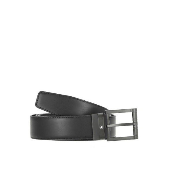 Thắt Lưng Montblanc Black Leather Belt 123904 - Ảnh 2