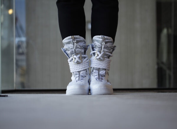 Giày Nike SF HI Premium Air Force 1 Ibex Triple White AA1130-100 - Ảnh 3