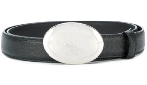 Thắt Lưng Prada Oval Buckle Black Leather Belt 1CC182053F000B