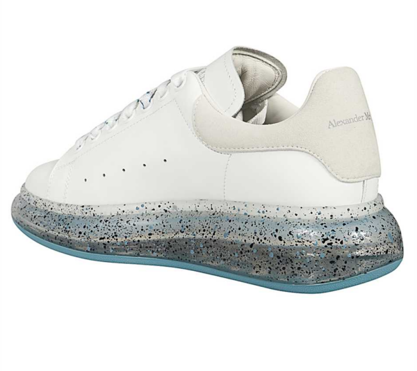 Giày Alexander McQueen Oversized Sneaker 'White Blue Splatter' 625174-WHYBB-9176 - Ảnh 4