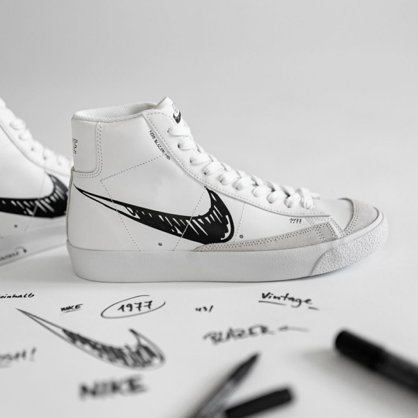 Giày Nike Blazer Mid 77 'Sketch Black' CW7580-101 - Ảnh 7