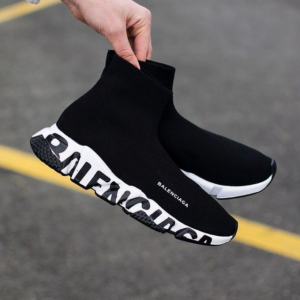 Alternative view of Giày Balenciaga Speed Trainer 'Graffiti Black White' 605972-W05GE-1015