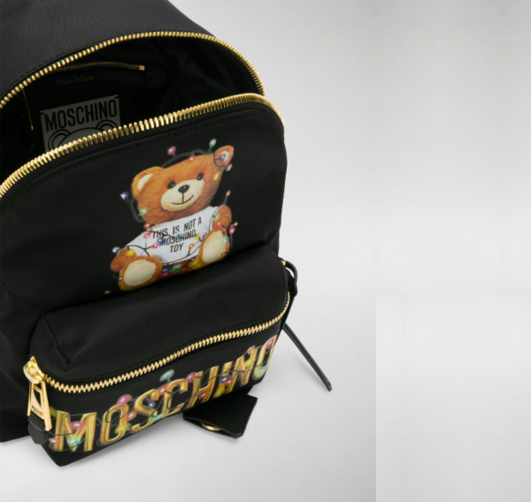 Balo Moschino Christmas Teddy Logo Print 'Black' A-7699-8260-155 - Ảnh 2
