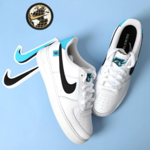 Alternative view of Giày Nike Air Force 1 '07 Low GS 'Worldwide Pack Blue Fury' CN8533-100