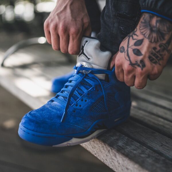 Giày Nike Air Jordan 5 Retro 'Blue Suede' 136027-401 - Ảnh 3