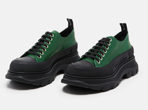 Giày Alexander McQueen Green Leather Tread Slick 627225-WHZP2-3054 - Ảnh 4