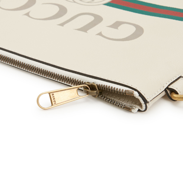 Túi Gucci White Leather Print Clutch Item 572770 0Y2AT 8820 - Ảnh 2