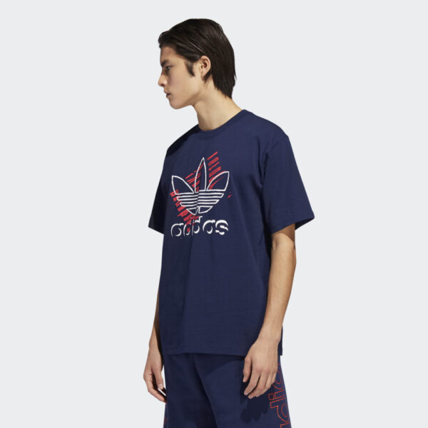 Áo Adidas Men Originals Art Trefoil Shirts Training Jersey Navy DV3281 - Ảnh 3