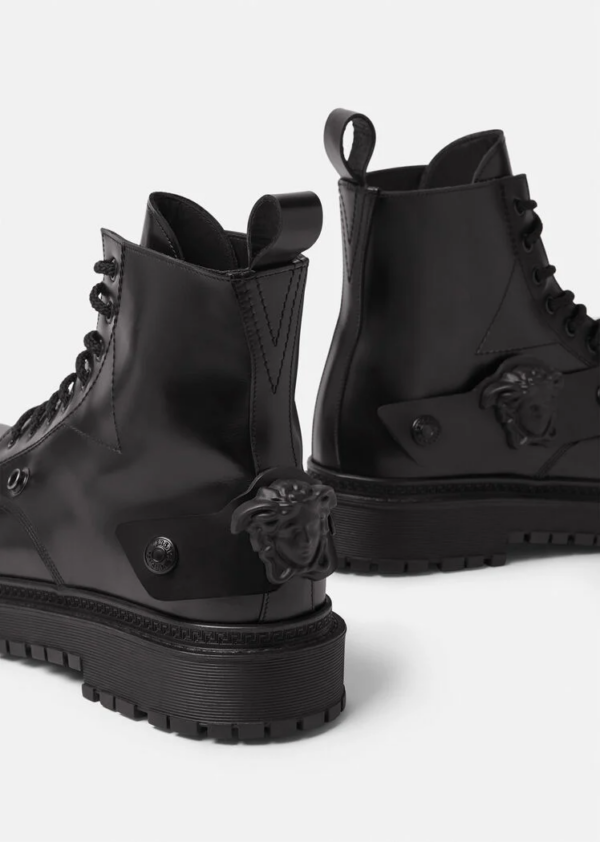 Giày Verssace Medusa Lace Up Boots Black 1003149-1A02336-1B00B - Ảnh 5