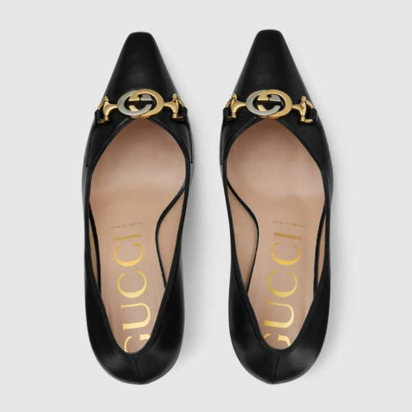 Giày Gucci Ladies Zumi Mid-Heel Pumps In Black 596860-C9D00-1000 - Ảnh 2
