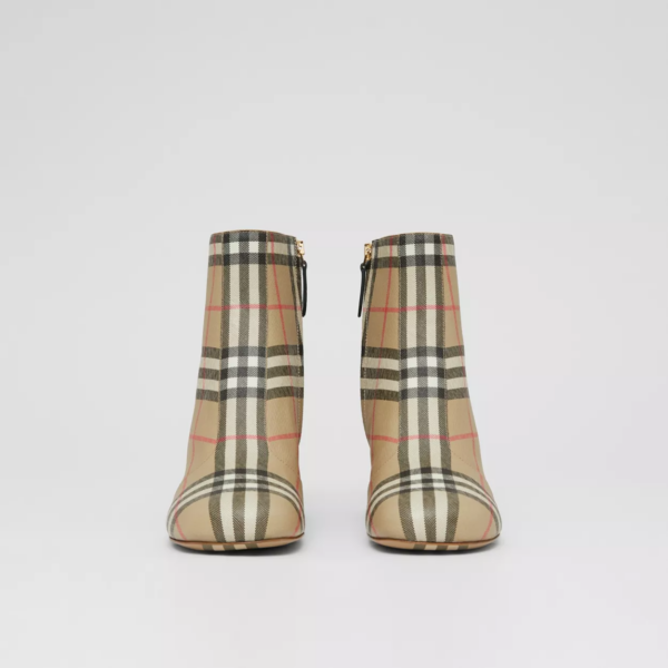 Giày Burberry Vintage Check Block Heel Boots 'Archive Beige' 80460391 - Ảnh 2