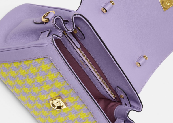 Túi Versace La Medusa Houndstooth Lilac Yellow DBFI039-1A02756-6L14V - Ảnh 6