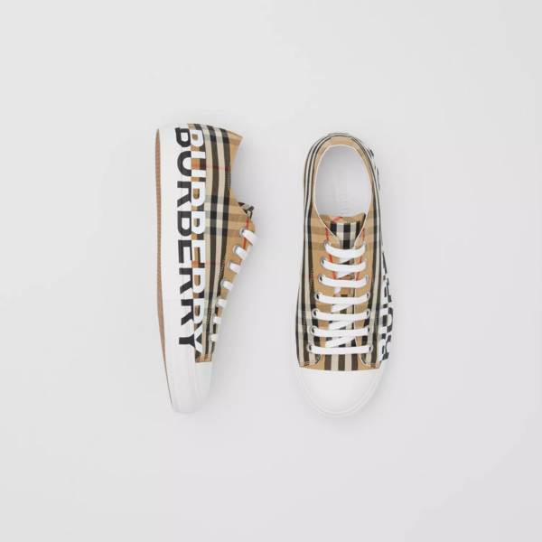 Giày Burberry Logo Print Vintage Check Beige - Ảnh 3