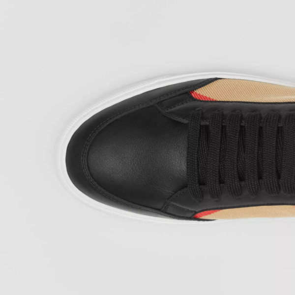 Giày Burberry House Check Cotton And Leather 'Black' 80243311 - Ảnh 4