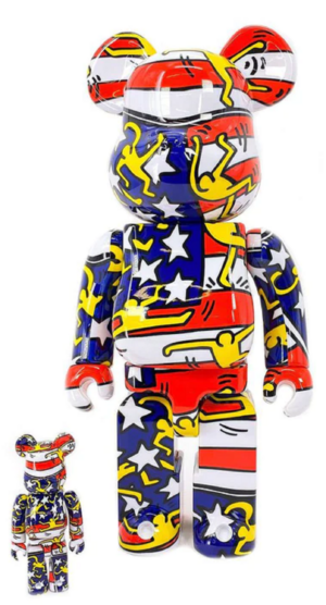 Mo Hinh Keith Haring Bearbrick 100% 400% 'American Flag' 154DC-KHF