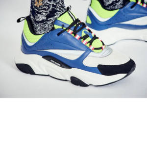 Alternative view of Giày Dior B22 Sneaker Blue Calfskin with Yellow 3SN231YKB-H561