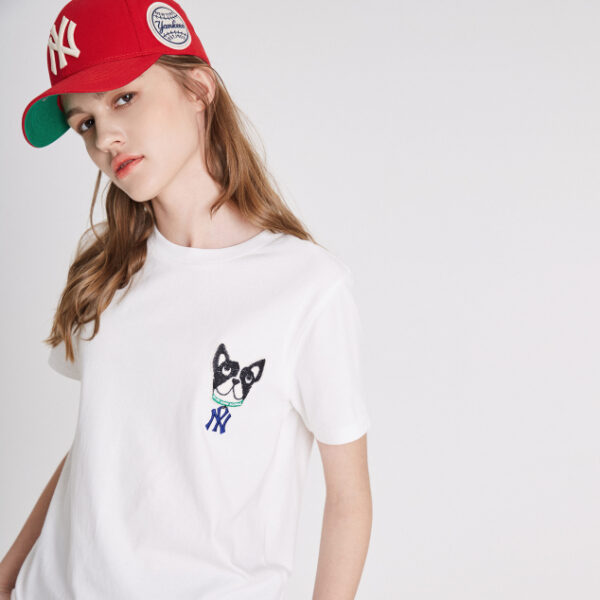 Áo MLB New York Yankees Yomiyam Bark Short Sleeve T shirt White 31TSTF931-50W - Ảnh 5