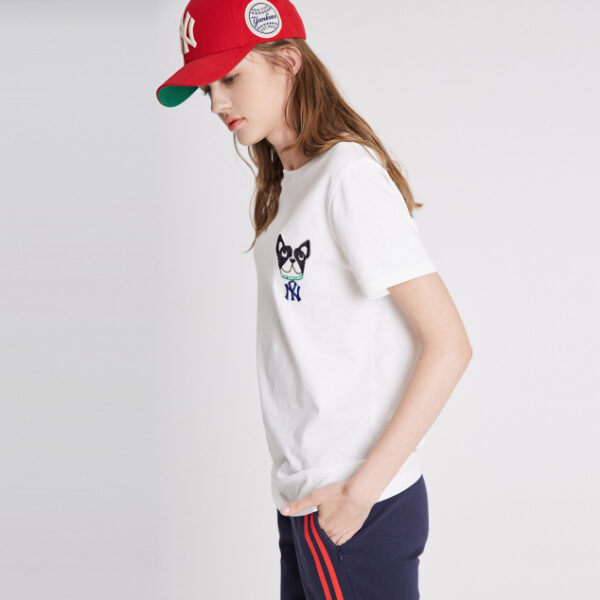 Áo MLB New York Yankees Yomiyam Bark Short Sleeve T shirt White 31TSTF931-50W - Ảnh 4
