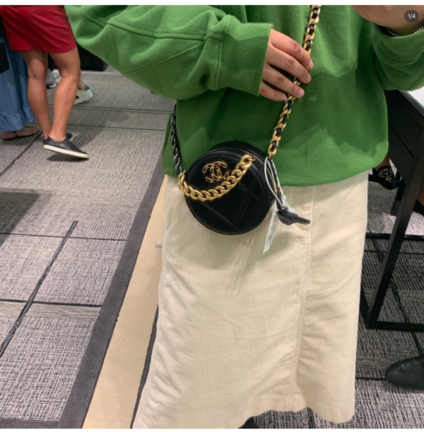 Túi Chanel Clutch On Chain Gold Silver Tone Black Lambskin AP0945-B01901-94305 - Ảnh 2