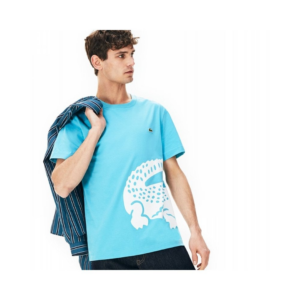 Ao Lacoste Oversized Print T-Shirt Blue TH5139